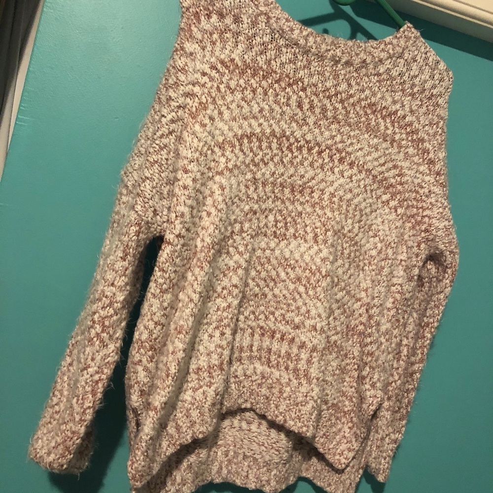 Pink and white sweater